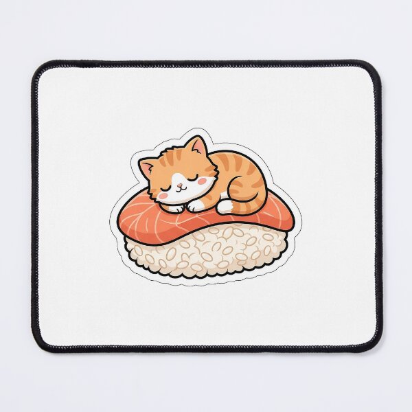 Item preview, Salmon Neko Nigiri - Cute Sleeping Sushi Cat Sticker designed and sold by SimpleP.