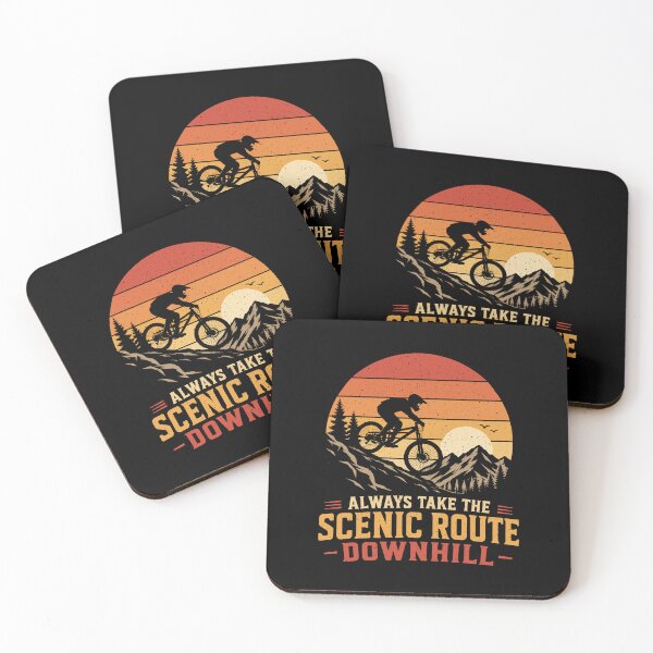 Item preview, Downhill Biking Retro Vintage Sunset Mountain Bike Silhouette designed and sold by eclecTEEq.
