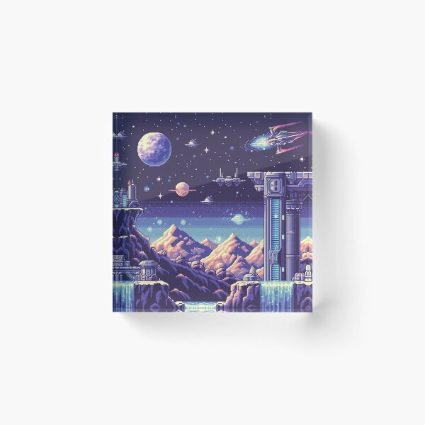 Item preview, Space Lofi Pixel Art Sci-Fi Station designed and sold by NijiWorld.