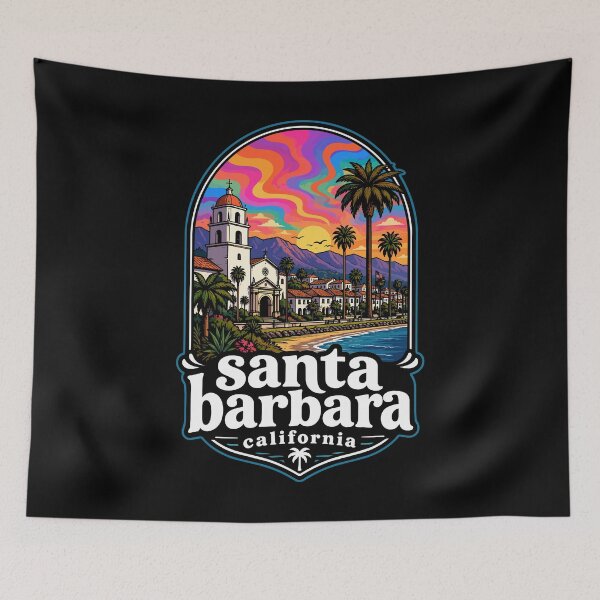 Item preview, Santa Barbara California Trippy Art Travel designed and sold by TomFrontierArt.