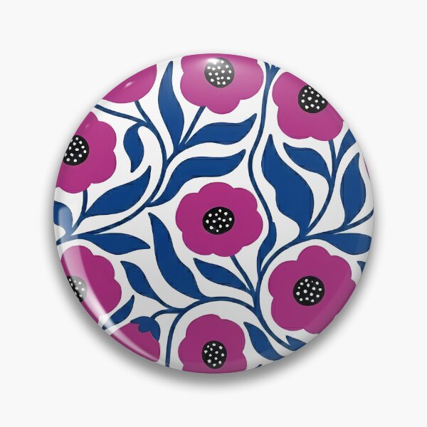 Item preview, Bold Magenta and Royal Blue Botanical Floral Pattern designed and sold by LuisWorks.