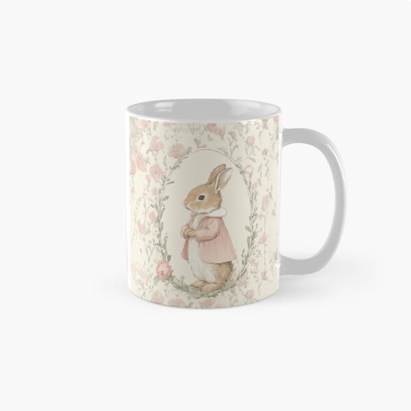 Item preview, Rabbit in Pink Dress Garden Watercolor designed and sold by GoodOldPrints4.