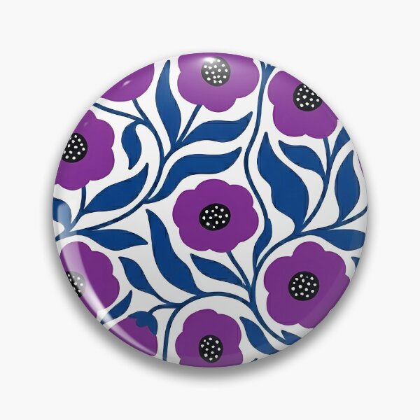 Item preview, Vibrant Violet and Royal Blue Botanical Floral Pattern designed and sold by LuisWorks.