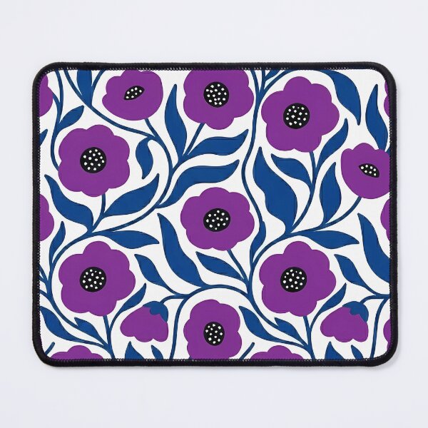 Item preview, Vibrant Violet and Royal Blue Botanical Floral Pattern designed and sold by LuisWorks.