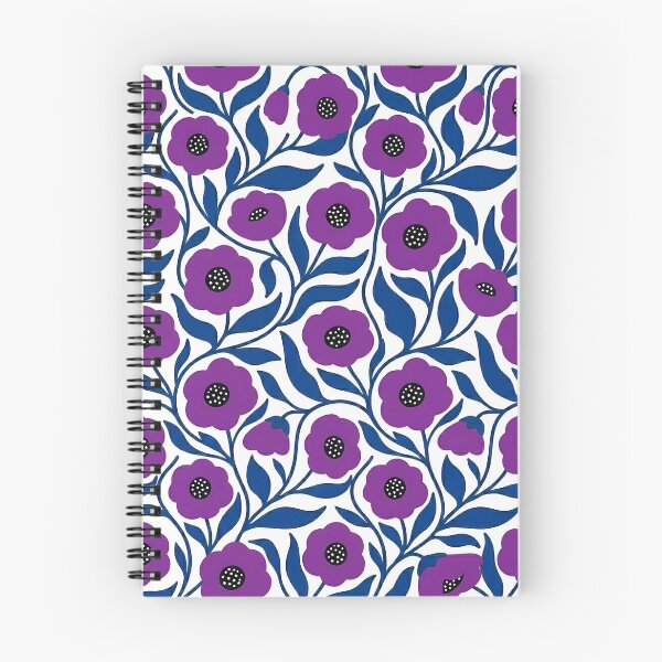 Item preview, Vibrant Violet and Royal Blue Botanical Floral Pattern designed and sold by LuisWorks.