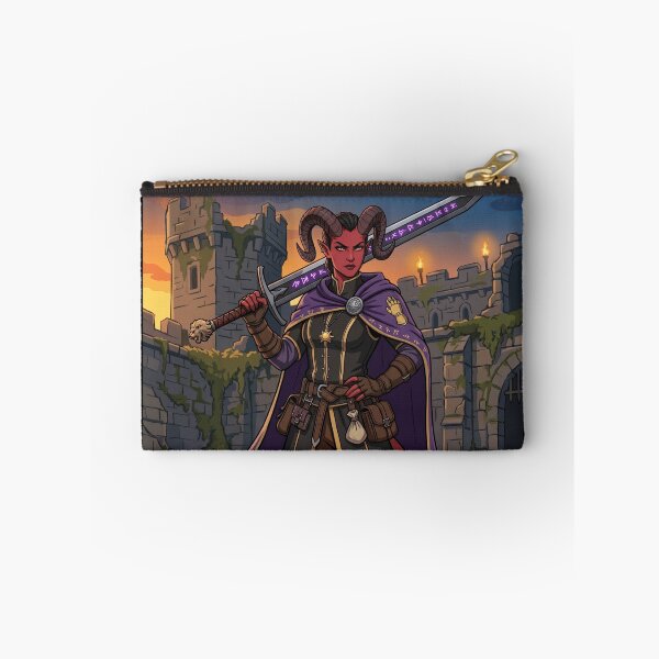 Item preview, Tiefling Paladin with glowing greatsword cartoonish style designed and sold by Prestons Corner.