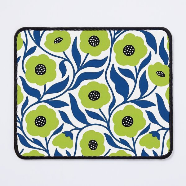 Item preview, Bold Lime Green and Navy Blue Floral Botanical Pattern designed and sold by LuisWorks.