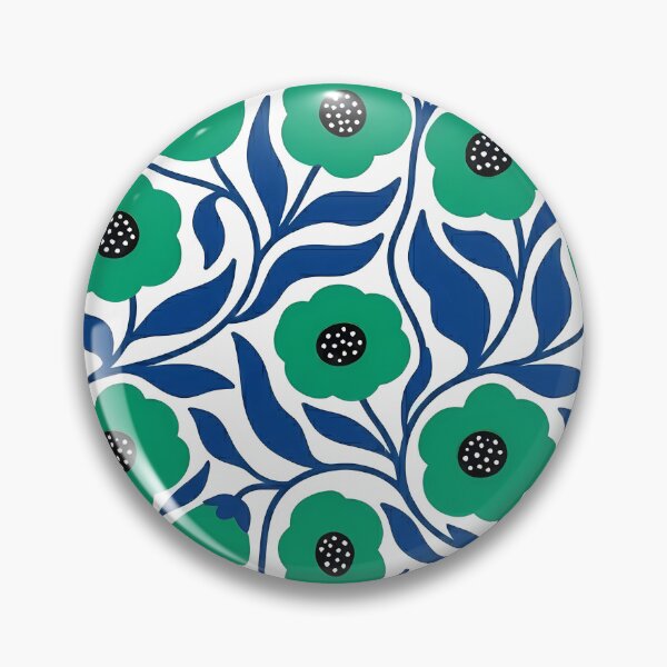 Item preview, Minimalist Emerald Green and Blue Botanical Floral Pattern designed and sold by LuisWorks.
