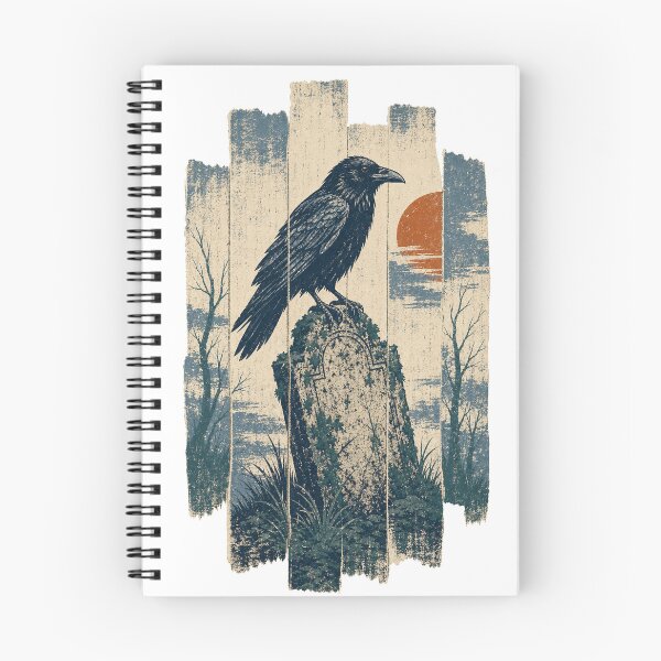 Item preview, Raven on the Old Gravestone Witchy Gothic Aesthetic designed and sold by VisualArtsOasis.