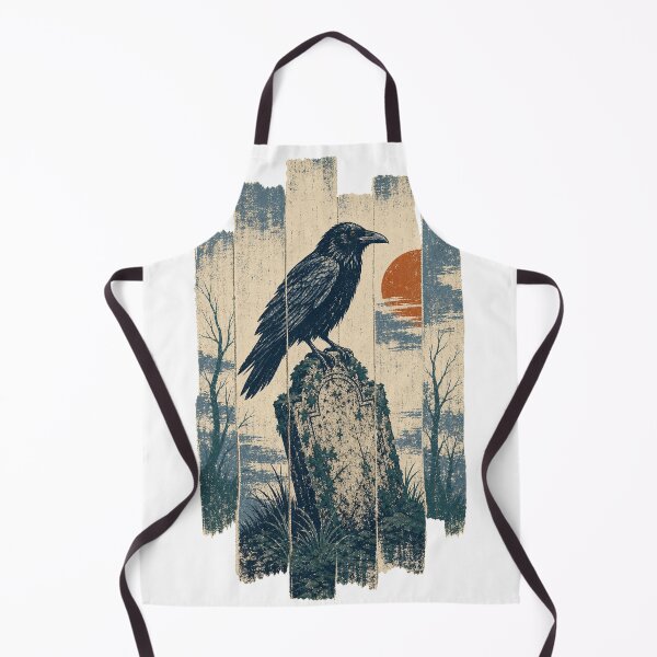 Item preview, Raven on the Old Gravestone Witchy Gothic Aesthetic designed and sold by VisualArtsOasis.