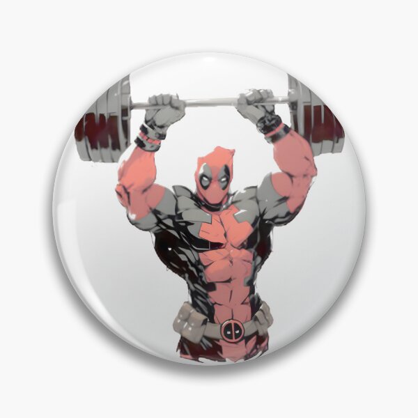 Item preview, Deadpool At Gym designed and sold by brocheavisser.