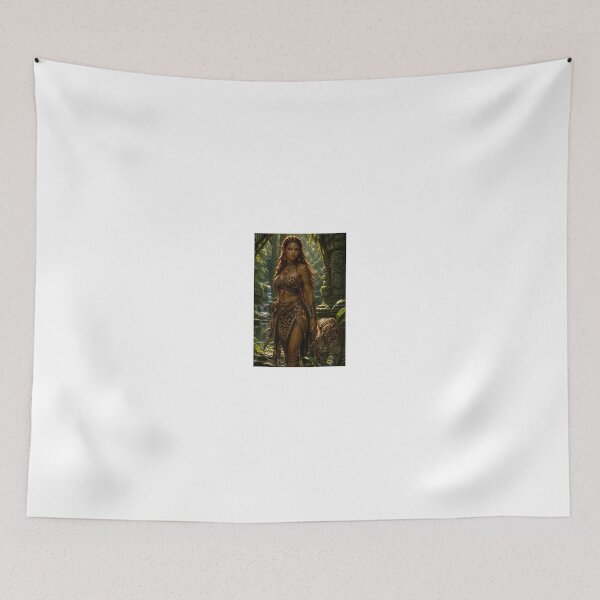 Item preview, Elf Warrior with Jaguar in Tropical Jungle designed and sold by CathryneDelamort.