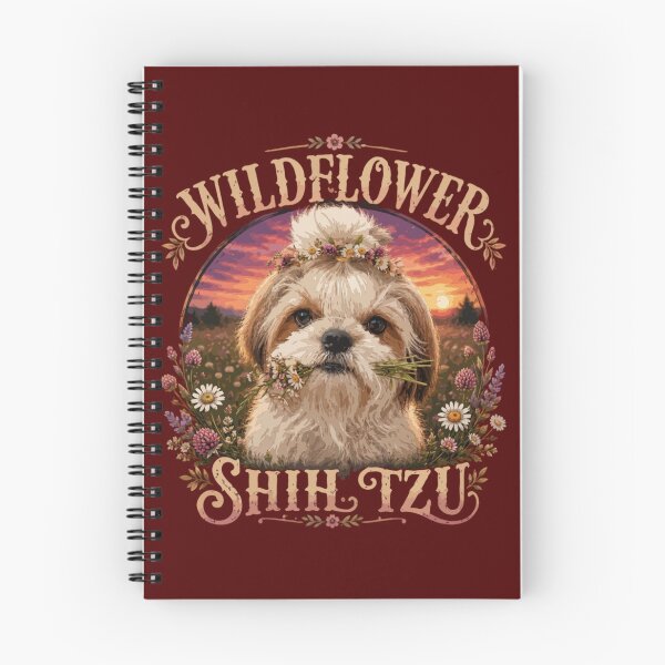 Item preview, Wildflower Shih Tzu – Floral Sunset Dog Lover Design designed and sold by PawsAndPallette .