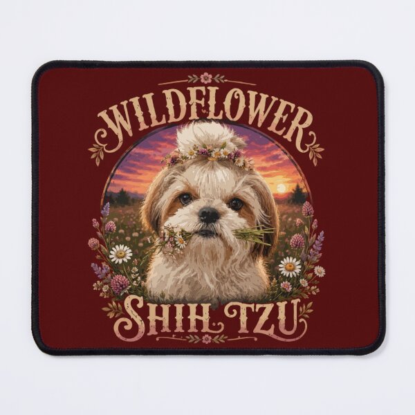 Item preview, Wildflower Shih Tzu – Floral Sunset Dog Lover Design designed and sold by PawsAndPallette .