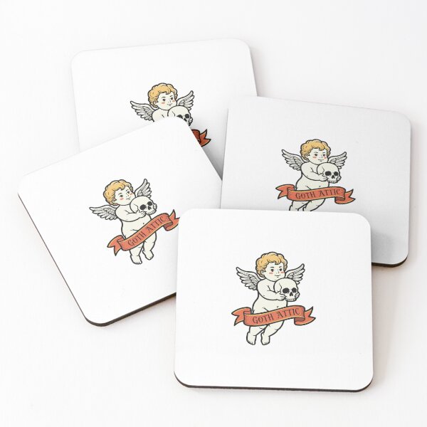 Item preview, Gothic Cherub with Skull | Cute Creepy Angel Illustration | Gothic Aesthetic Sticker, T-Shirt & Halloween Art designed and sold by gothattic.