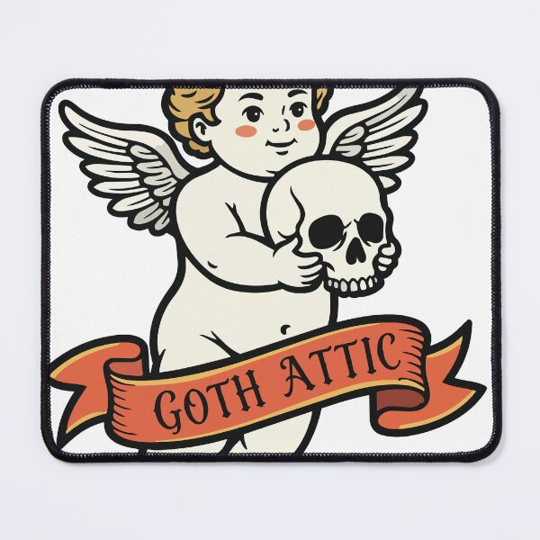 Item preview, Gothic Cherub with Skull | Cute Creepy Angel Illustration | Gothic Aesthetic Sticker, T-Shirt & Halloween Art designed and sold by gothattic.