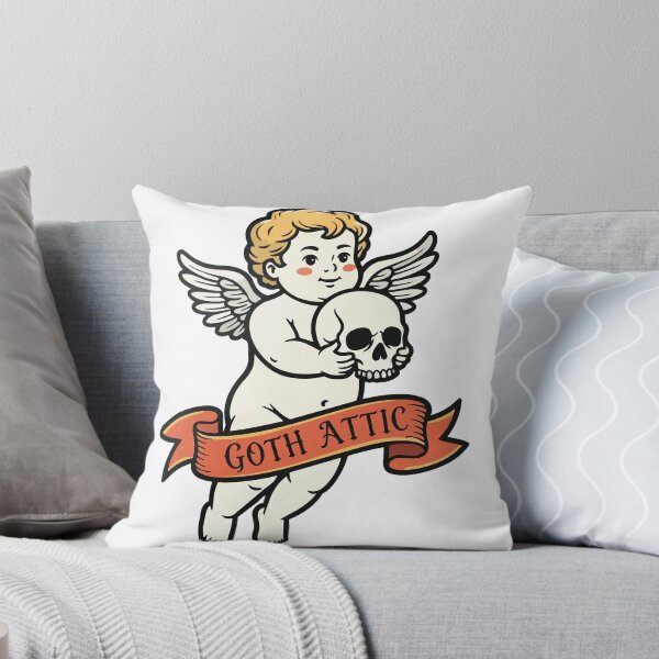 Item preview, Gothic Cherub with Skull | Cute Creepy Angel Illustration | Gothic Aesthetic Sticker, T-Shirt & Halloween Art designed and sold by gothattic.
