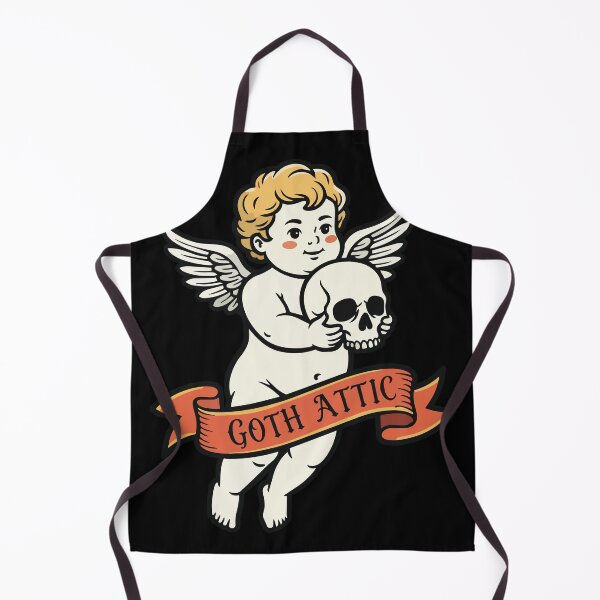 Item preview, Gothic Cherub with Skull | Cute Creepy Angel Illustration | Gothic Aesthetic Sticker, T-Shirt & Halloween Art designed and sold by gothattic.