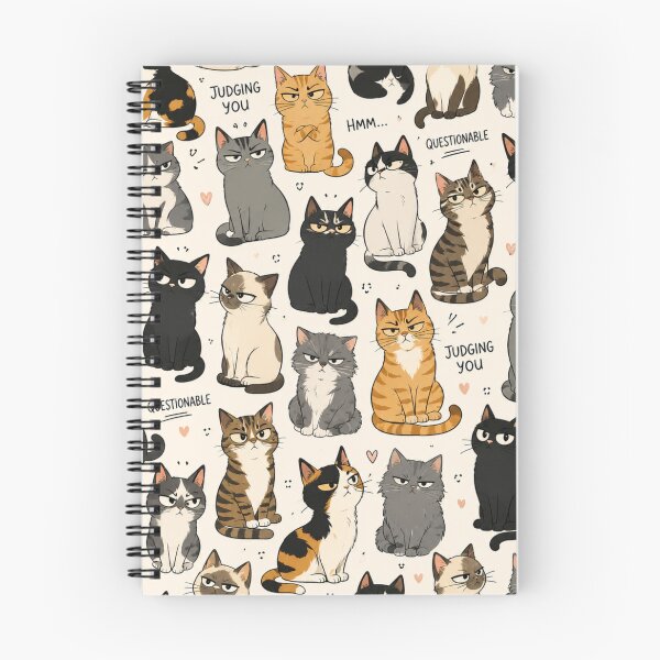 Item preview, We Are Judging You – Funny Judgmental Cats Pattern designed and sold by Golden Era Studio.