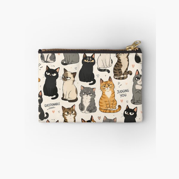 Item preview, We Are Judging You – Funny Judgmental Cats Pattern designed and sold by Golden Era Studio.