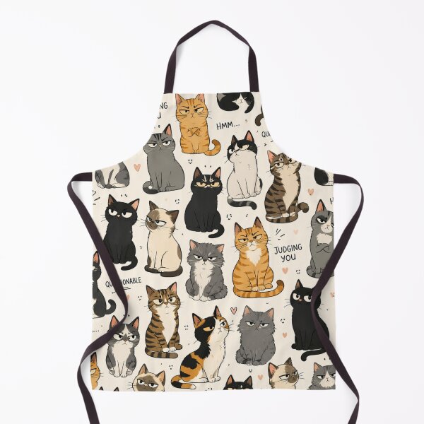 Item preview, We Are Judging You – Funny Judgmental Cats Pattern designed and sold by Golden Era Studio.