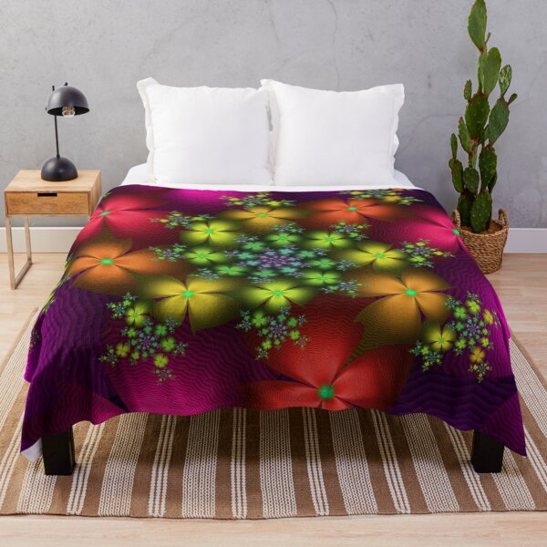 Item preview, Fractal Floral Pattern Vibrant Pink Orange Art designed and sold by pinkal.