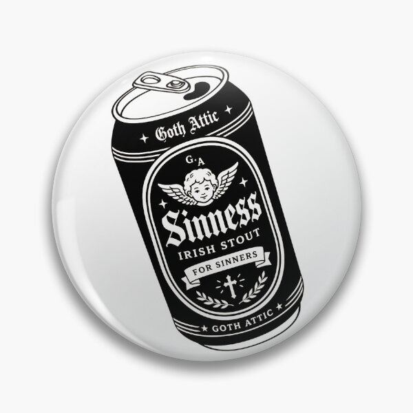 Item preview, Sinners Irish Stout | Gothic Beer Can Illustration | Vintage Tattoo Style | Goth Attic designed and sold by gothattic.