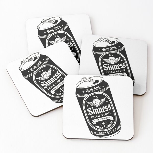Item preview, Sinners Irish Stout | Gothic Beer Can Illustration | Vintage Tattoo Style | Goth Attic designed and sold by gothattic.