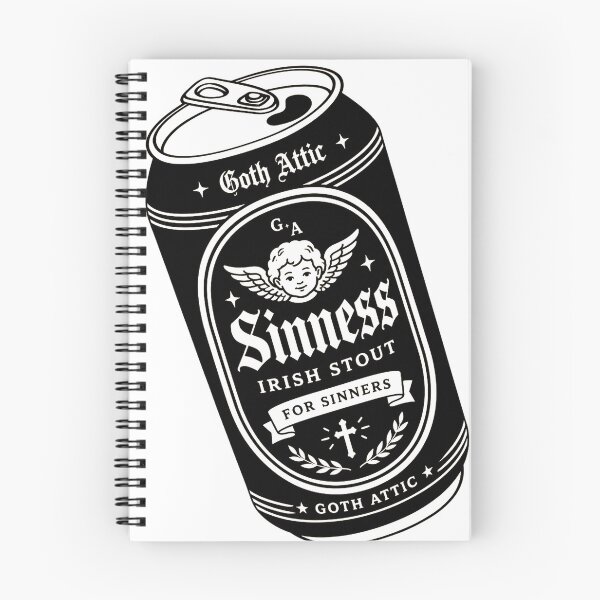 Item preview, Sinners Irish Stout | Gothic Beer Can Illustration | Vintage Tattoo Style | Goth Attic designed and sold by gothattic.