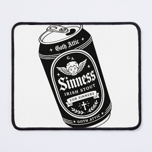 Item preview, Sinners Irish Stout | Gothic Beer Can Illustration | Vintage Tattoo Style | Goth Attic designed and sold by gothattic.