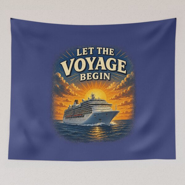 Item preview, Let The Voyage Begin – Cruise Ship Sunset Travel Design designed and sold by Alpine-Ink.