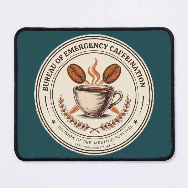 Item preview, Bureau of Emergency Caffeination - Funny Coffee Lover Badge designed and sold by HeeShirt.