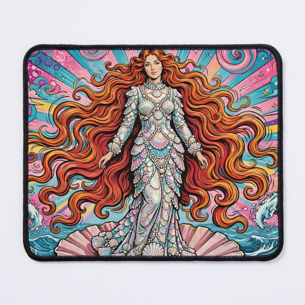 Item preview, Pop Art Sea Goddess on Shell Illustration designed and sold by Surviving Monday Club.