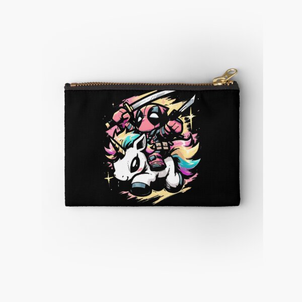 Item preview, Deadpool Cartoon Riding Rainbow Unicorn designed and sold by brocheavisser.