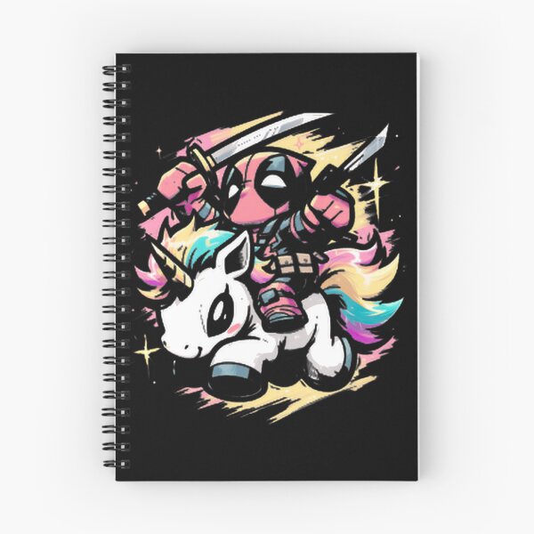 Item preview, Deadpool Cartoon Riding Rainbow Unicorn designed and sold by brocheavisser.