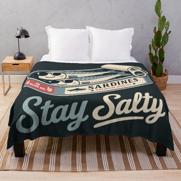 Item preview, Stay Salty Vintage Sardine Can - Funny Retro Sardines designed and sold by Skryp-art.