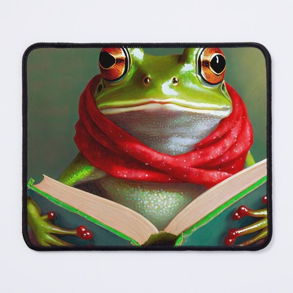 Item preview, A green Tree Frog Reading a Book designed and sold by NickTshirts.
