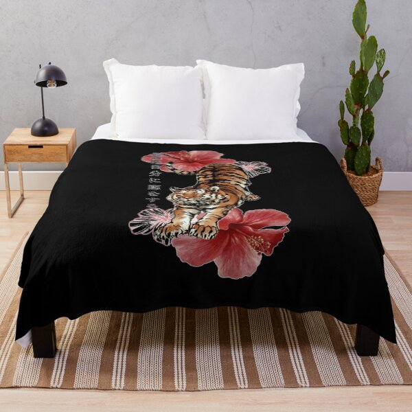 Item preview, Japanese Tiger Hibiscus Floral Vintage Graphic T-Shirt designed and sold by egabilo.