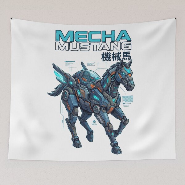 Item preview, Mustang Mecha Model-MM01 — Futuristic Robot Horse Design Tee v2 designed and sold by CornishPixiPony.