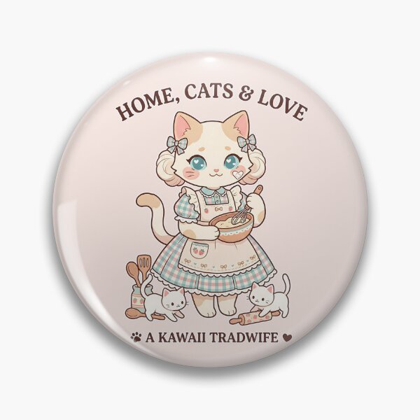 Item preview, Home Cats & Love: A Kawaii Tradwife Baker Cat designed and sold by CuteKats.