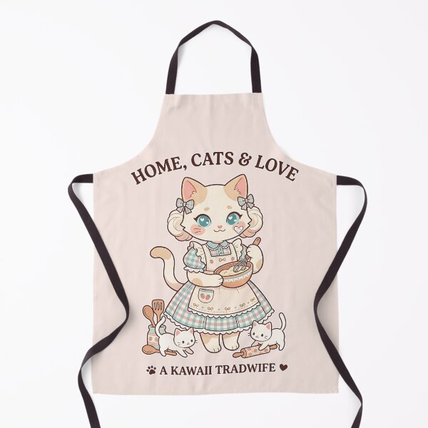 Item preview, Home Cats & Love: A Kawaii Tradwife Baker Cat designed and sold by CuteKats.
