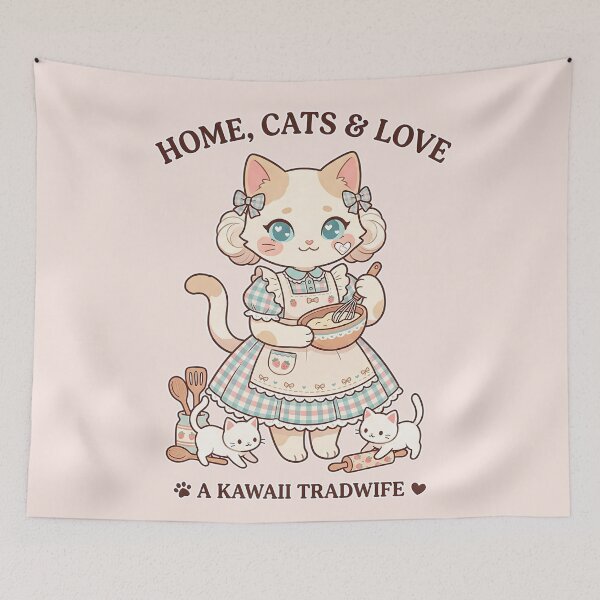Item preview, Home Cats & Love: A Kawaii Tradwife Baker Cat designed and sold by CuteKats.
