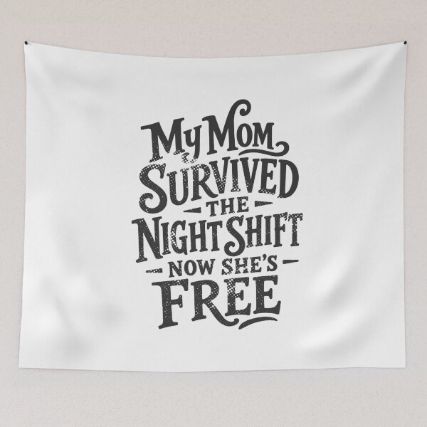 Item preview, My Mom Survived the Night Shift Now She's Free — Nurse Retirement Gift Mom | RN Night Shift Mug designed and sold by KiwyStudio.