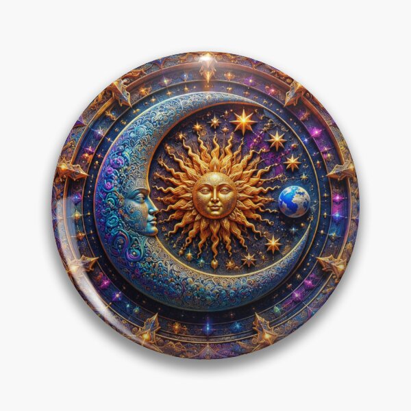 Item preview, Psychedelic Celestial Sun Moon Cosmic Mandala designed and sold by GSizzle1.