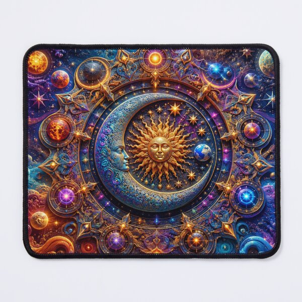 Item preview, Psychedelic Celestial Sun Moon Cosmic Mandala designed and sold by GSizzle1.