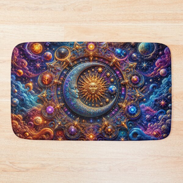 Item preview, Psychedelic Celestial Sun Moon Cosmic Mandala designed and sold by GSizzle1.