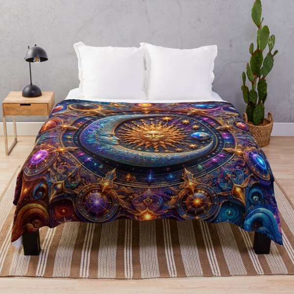 Item preview, Psychedelic Celestial Sun Moon Cosmic Mandala designed and sold by GSizzle1.