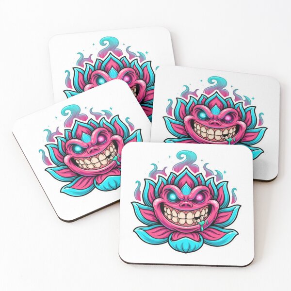 Item preview, Evil Lotus Monster Neon Grinning Flower designed and sold by smartlogo_factory.