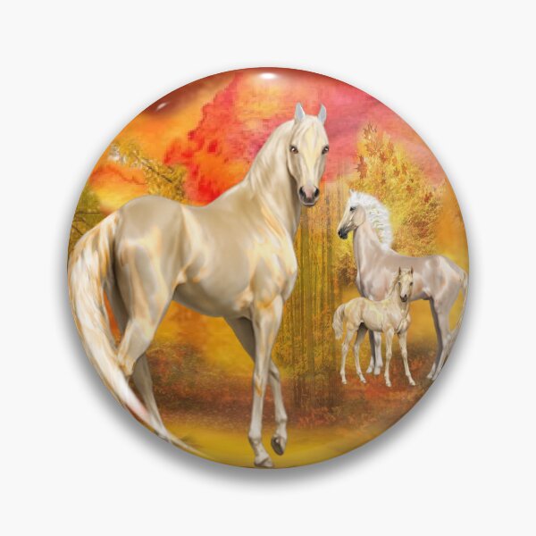 Item preview, Majestic Horse Family in Autumn Landscape designed and sold by Patricia Brown.