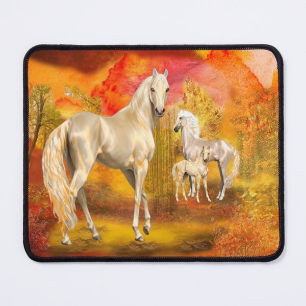 Item preview, Majestic Horse Family in Autumn Landscape designed and sold by Patricia Brown.